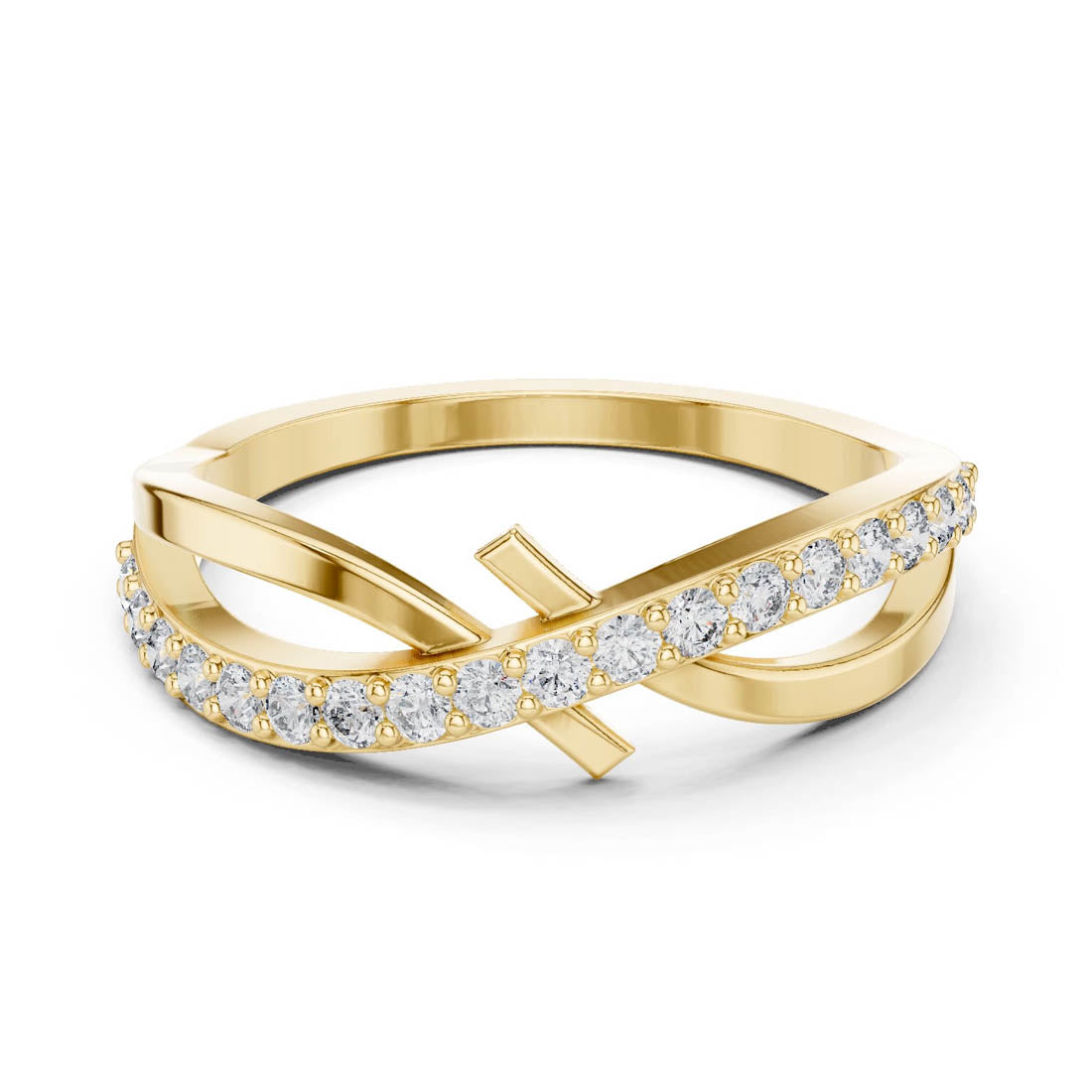 .27 Ct. Round Diamond Infinity Cross Bypass Ring (9#10067L)