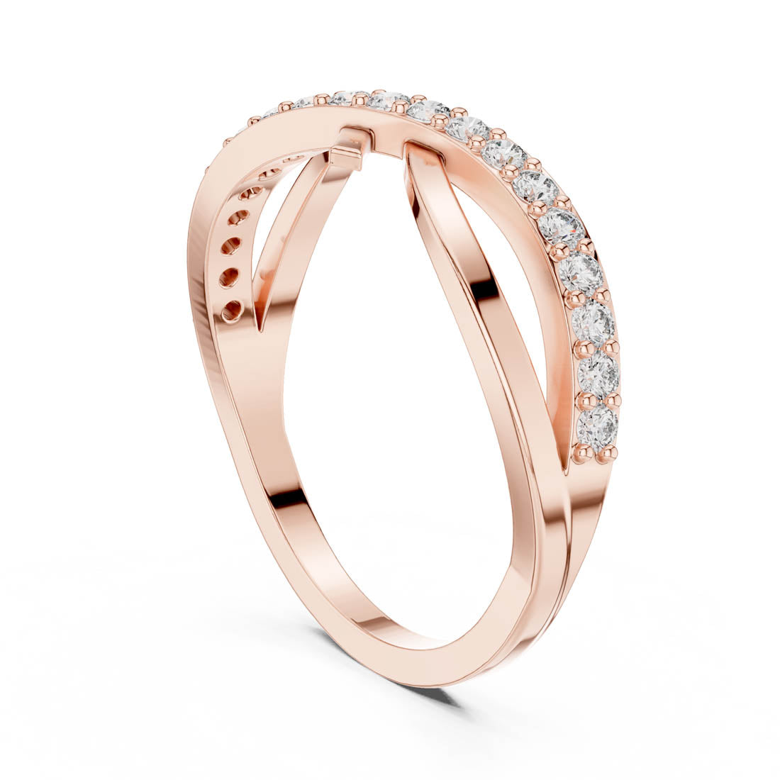 .27 Ct. Round Diamond Infinity Cross Bypass Ring (9#10067L) 10