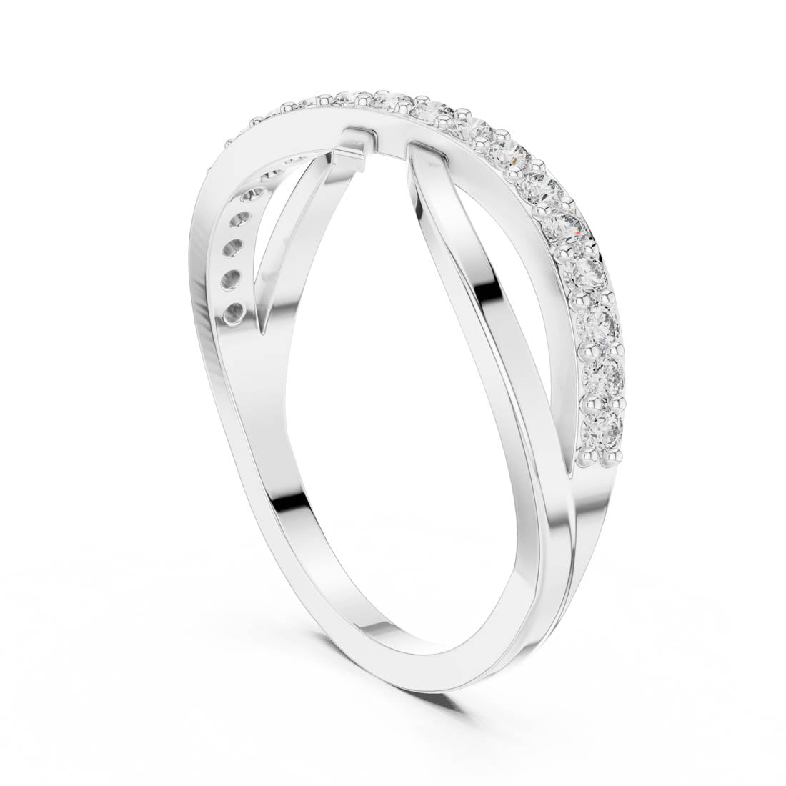 .27 Ct. Round Diamond Infinity Cross Bypass Ring (9#10067L) 9