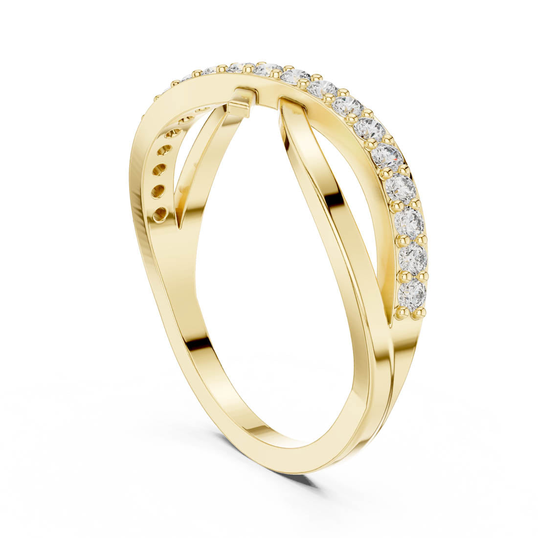 .27 Ct. Round Diamond Infinity Cross Bypass Ring (9#10067L) 3