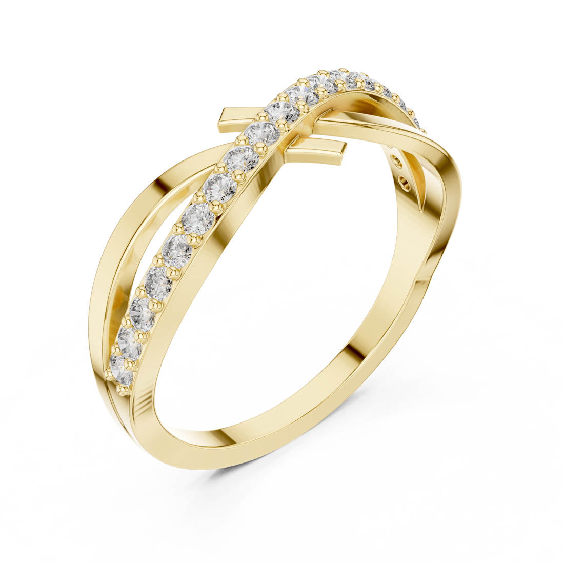 .27 Ct. Round Diamond Infinity Cross Bypass Ring (9#10067L)