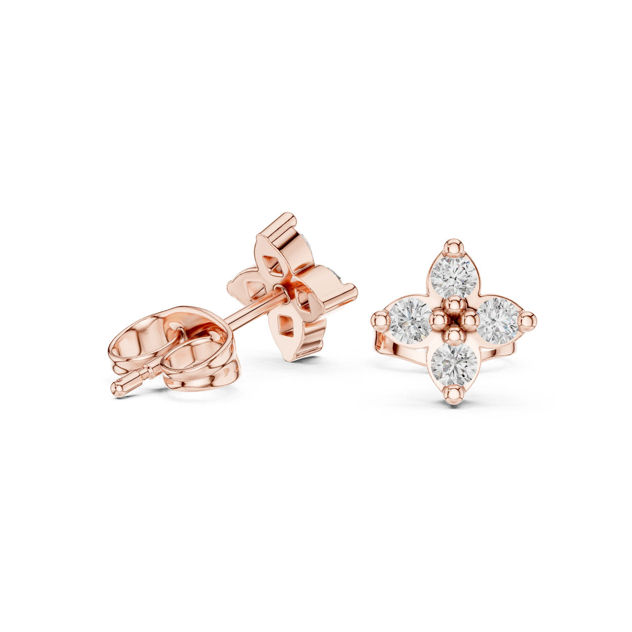 .24 Ct. Round Diamond Clover Earrings (9#10068E) 9