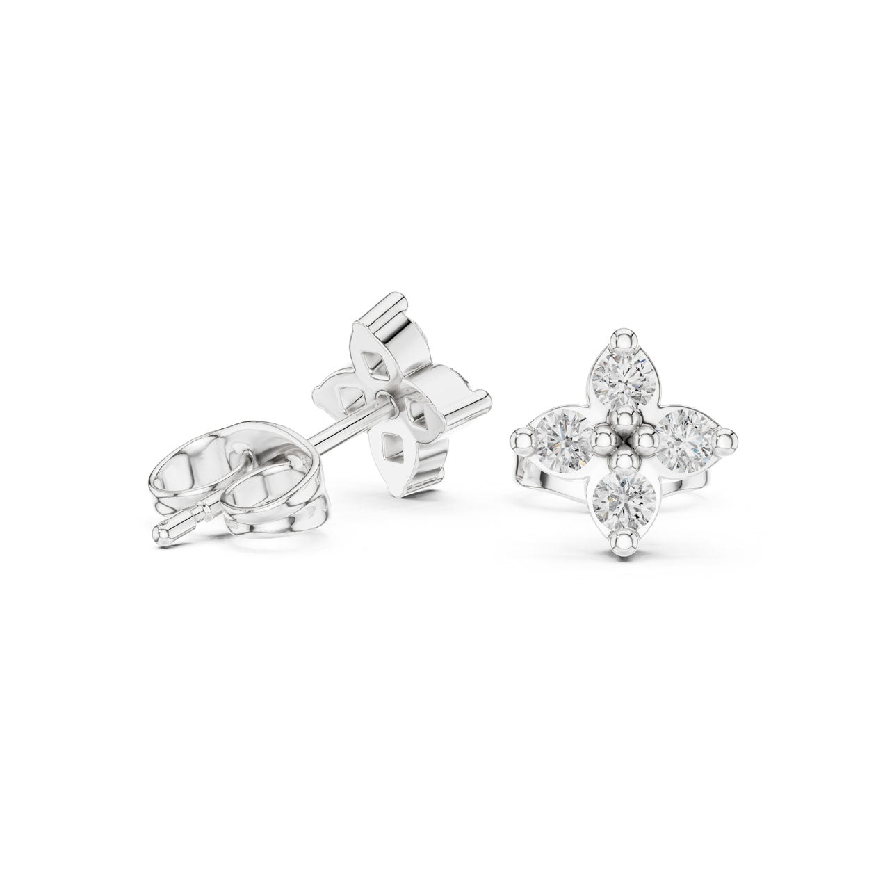 .24 Ct. Round Diamond Clover Earrings (9#10068E) 10