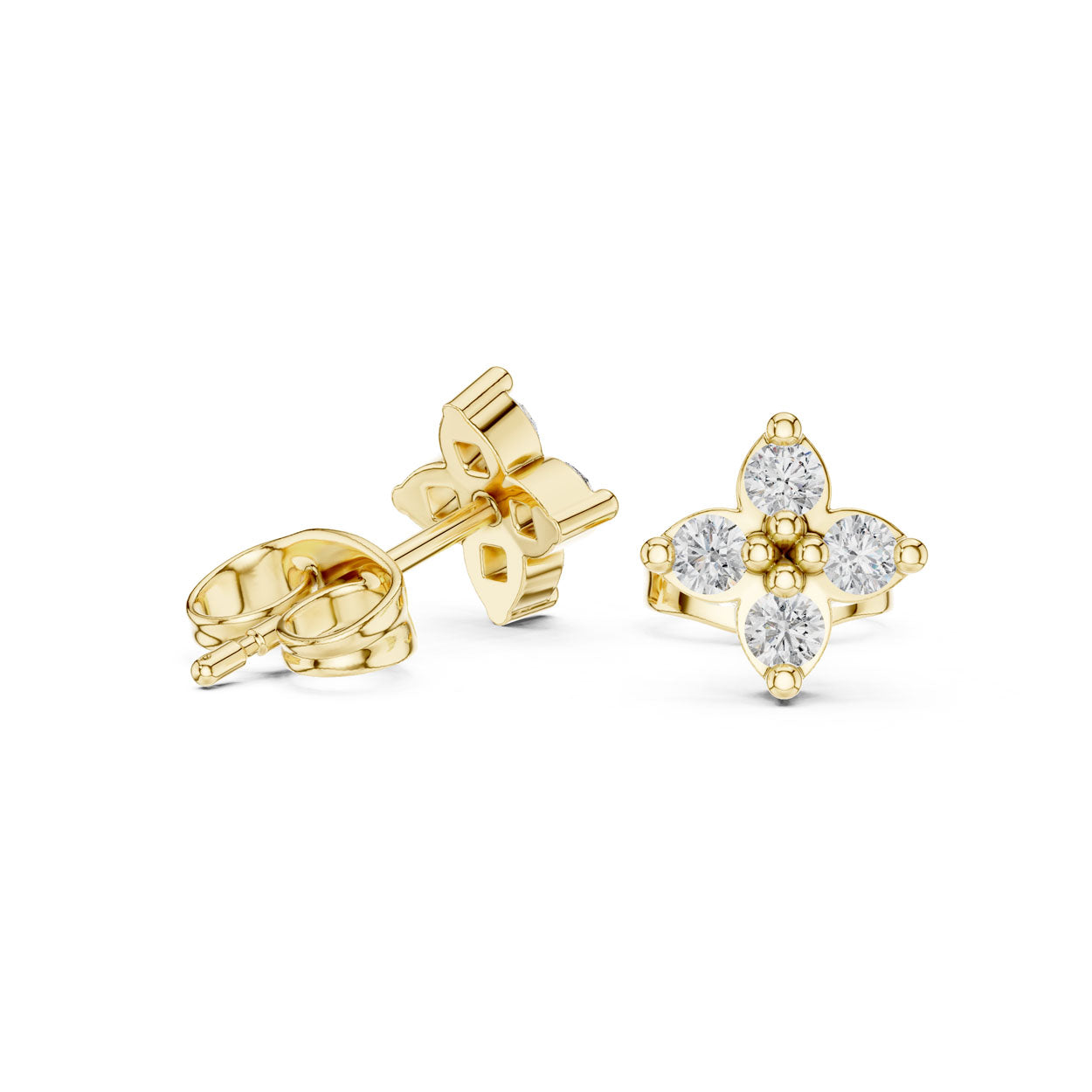 .24 Ct. Round Diamond Clover Earrings (9#10068E) 3