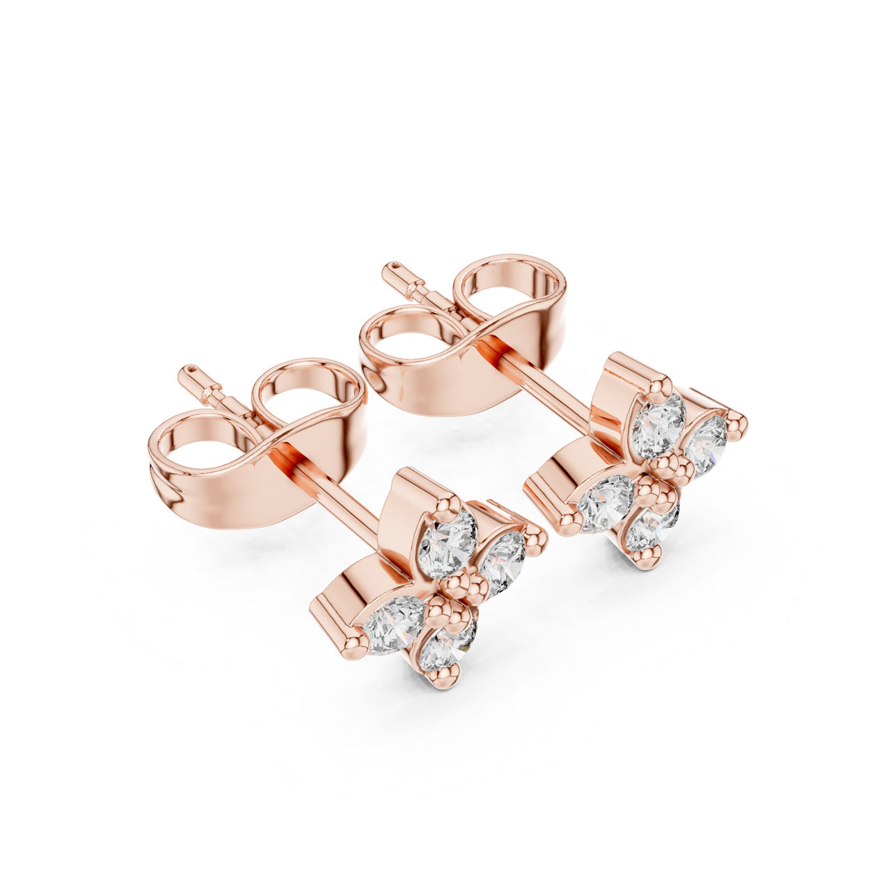 .24 Ct. Round Diamond Clover Earrings (9#10068E) 8