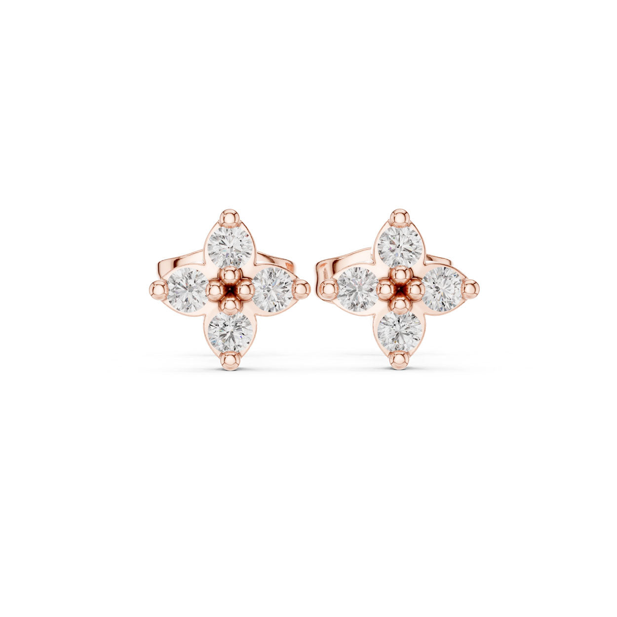 .24 Ct. Round Diamond Clover Earrings (9#10068E) 7