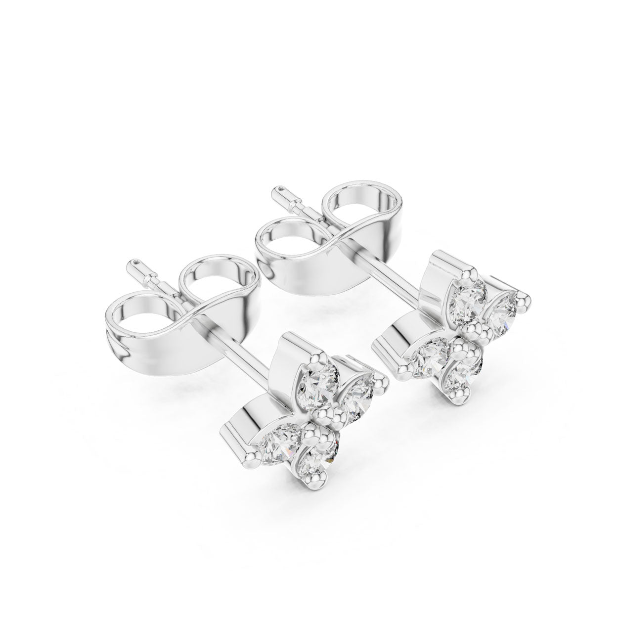 .24 Ct. Round Diamond Clover Earrings (9#10068E) 6