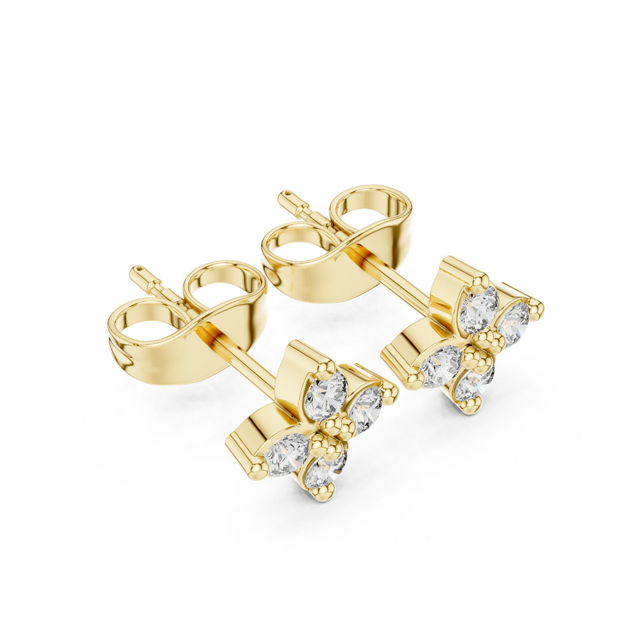 .24 Ct. Round Diamond Clover Earrings (9#10068E)