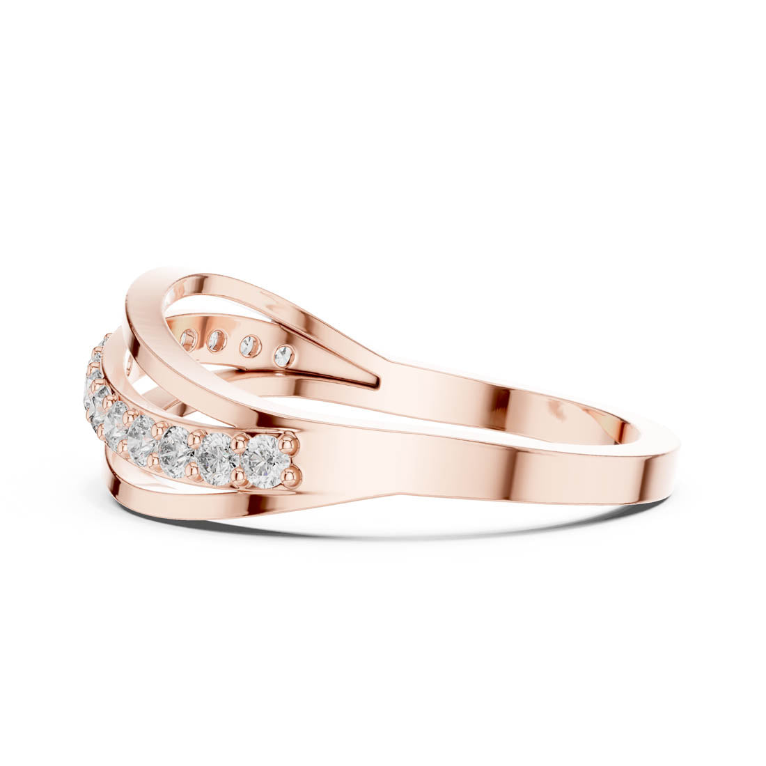 .23 Ct. Round Diamond Triple-Band Wave Ring (9#10069L) 12