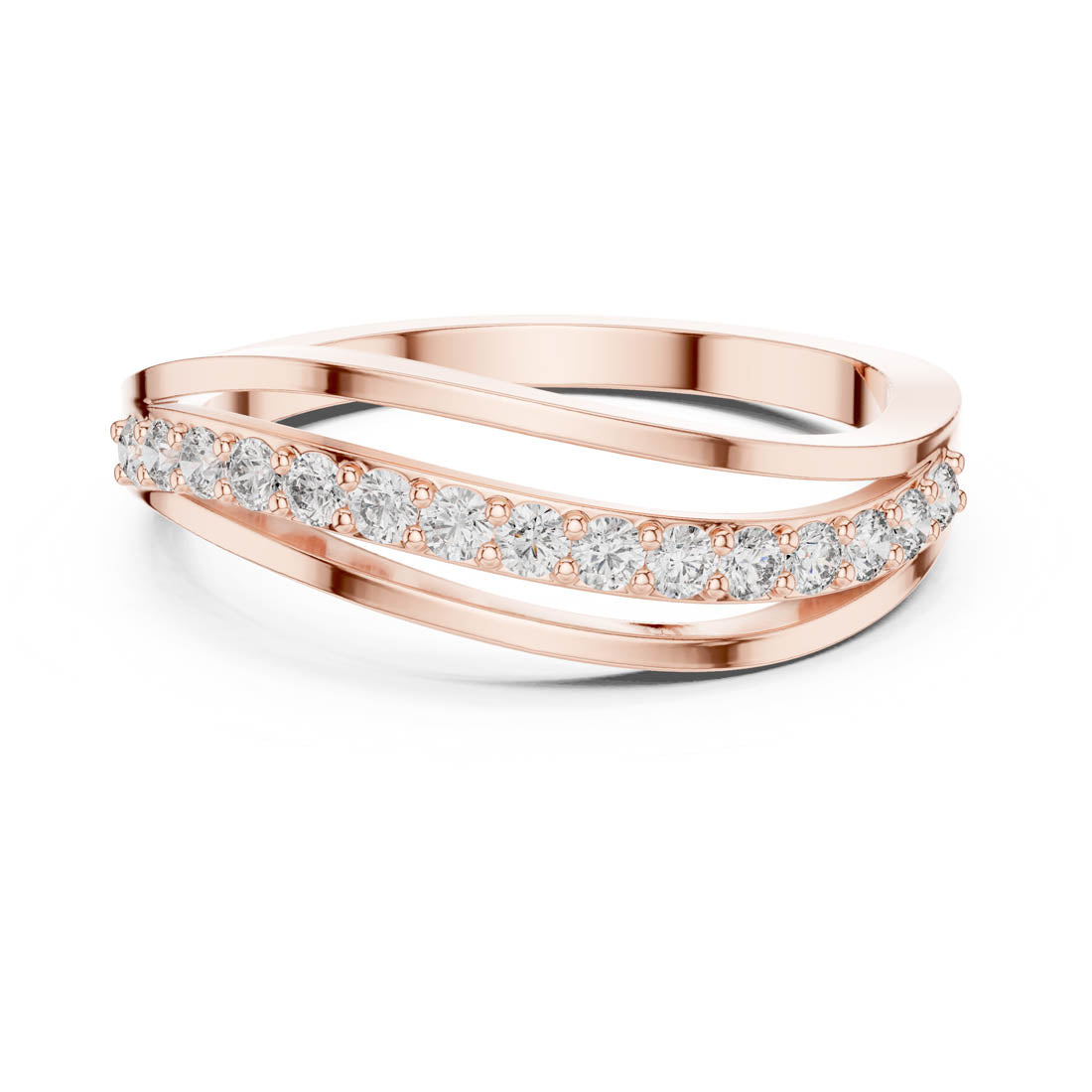 .23 Ct. Round Diamond Triple-Band Wave Ring (9#10069L) 7