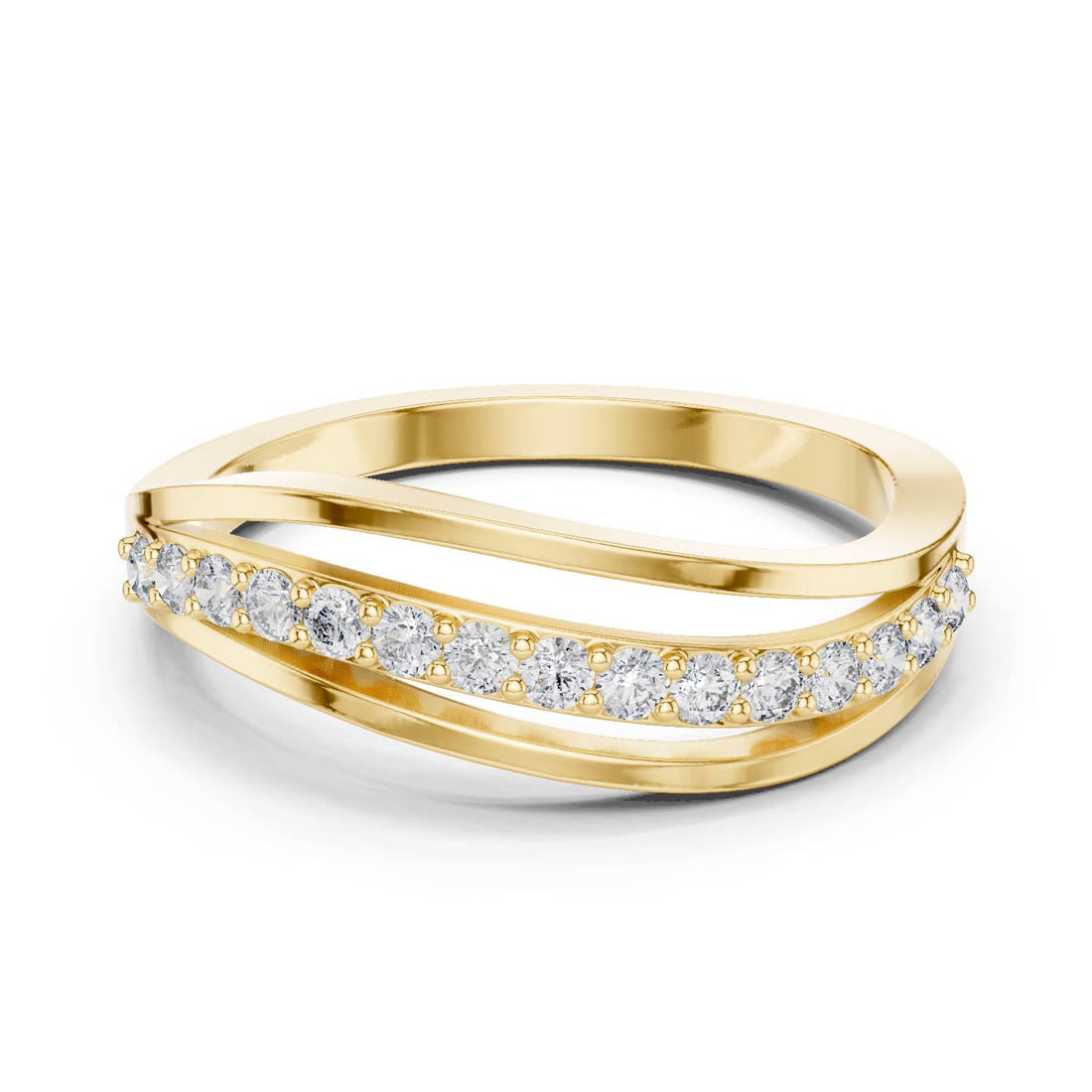 .23 Ct. Round Diamond Triple-Band Wave Ring (9#10069L) 5
