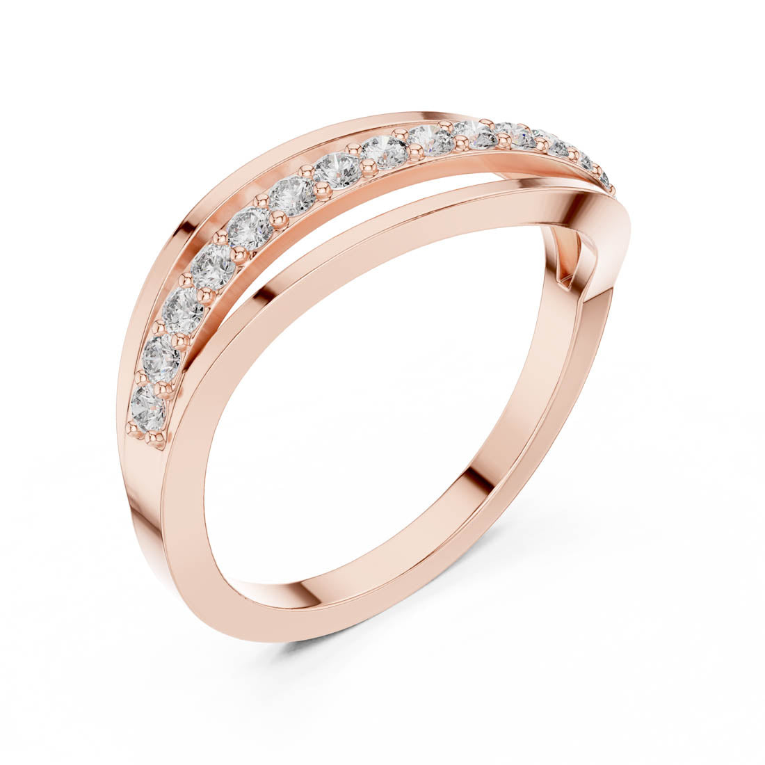 .23 Ct. Round Diamond Triple-Band Wave Ring (9#10069L) 8