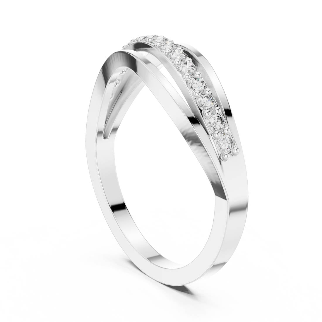.23 Ct. Round Diamond Triple-Band Wave Ring (9#10069L) 10