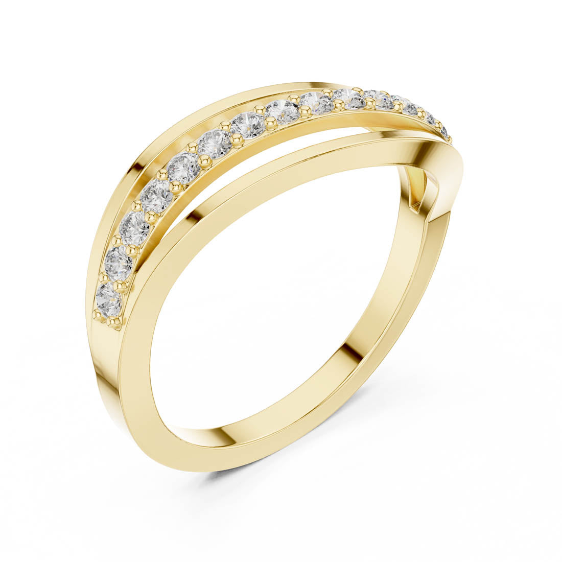 .23 Ct. Round Diamond Triple-Band Wave Ring (9#10069L)