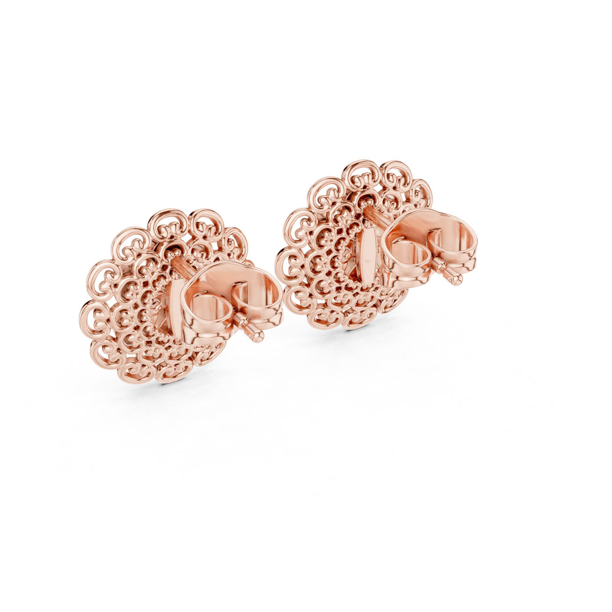 .13 Ct. Round Diamond Vintage Floral Filigree Earrings (9#10072E) 11