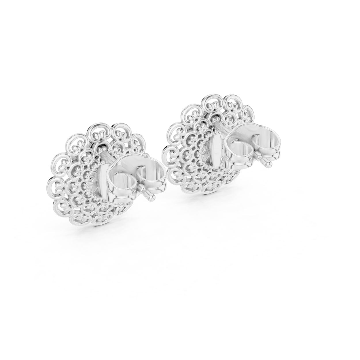 .13 Ct. Round Diamond Vintage Floral Filigree Earrings (9#10072E) 12