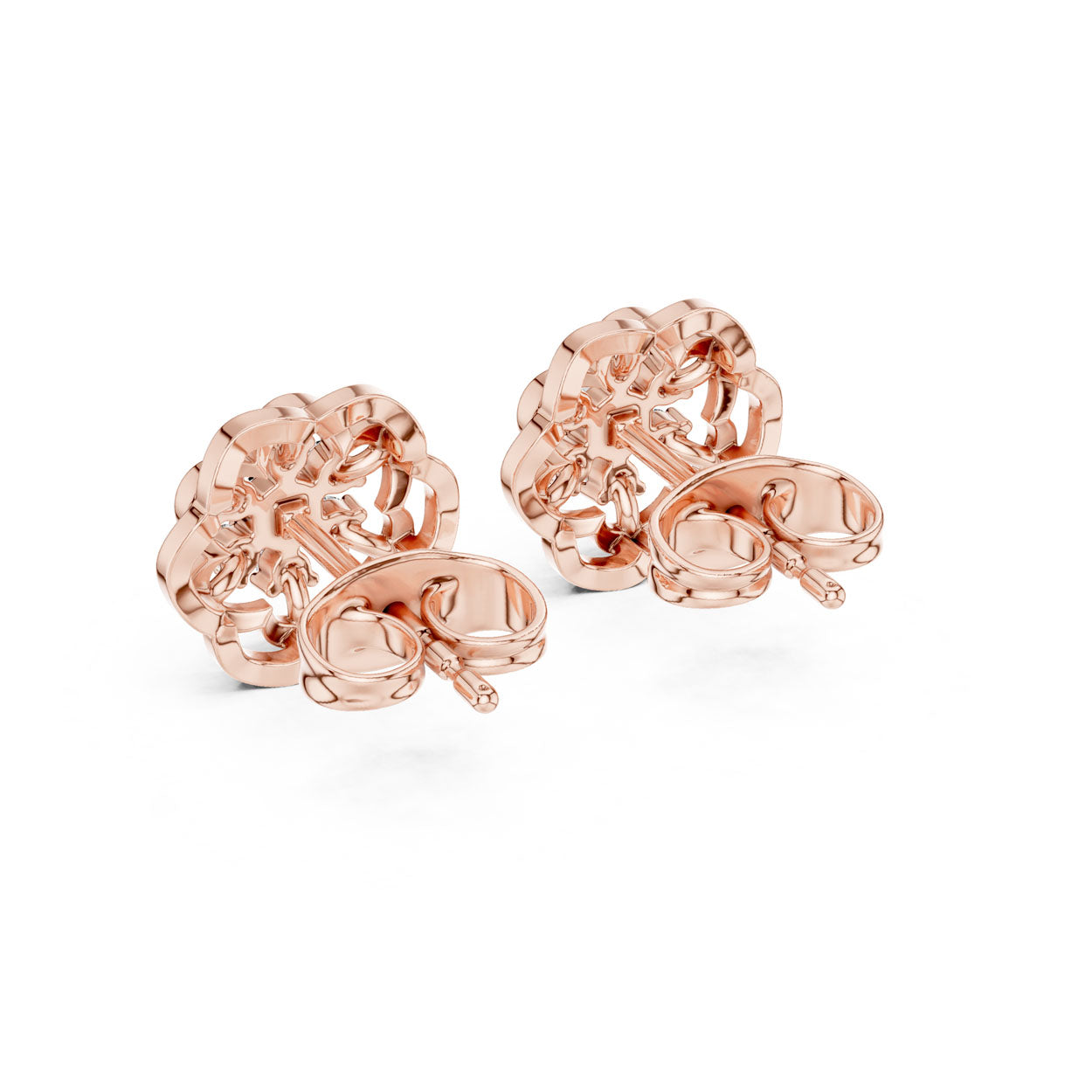 .18 Ct. Openwork Floral Diamond Earrings (9#10073E) 11