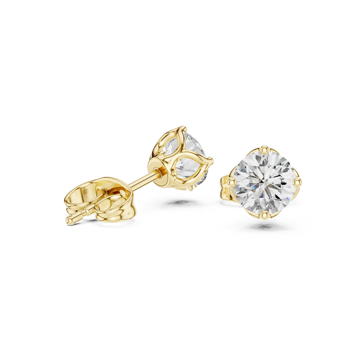 1.00 Ct. Round Diamond Solitaire Stud Earrings (9#10074E) 3
