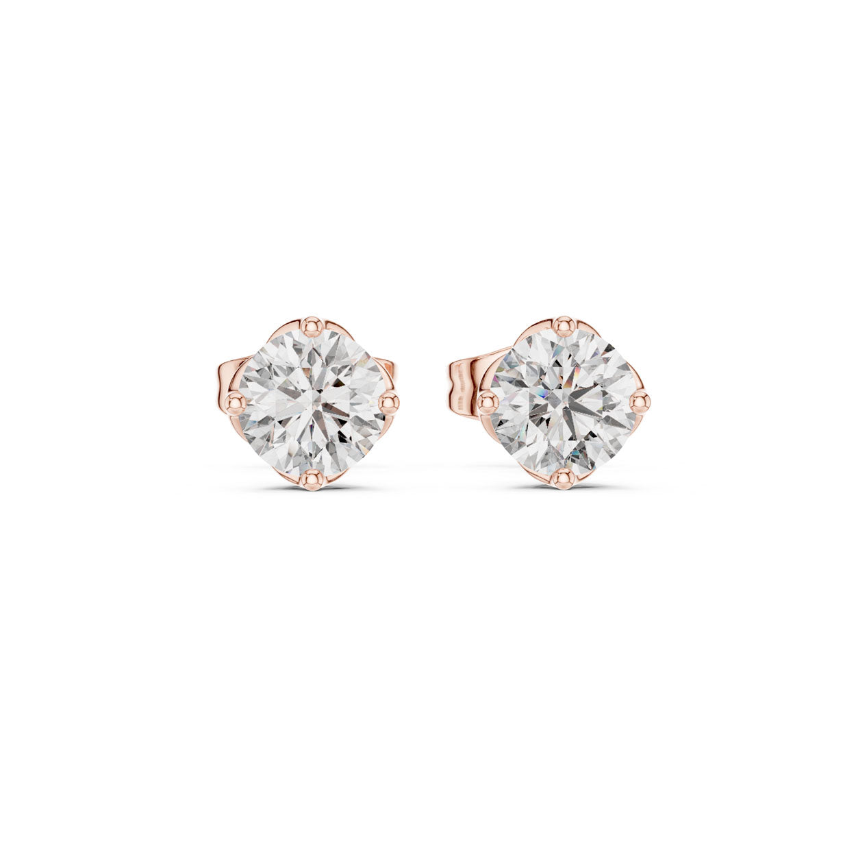1.00 Ct. Round Diamond Solitaire Stud Earrings (9#10074E) 7