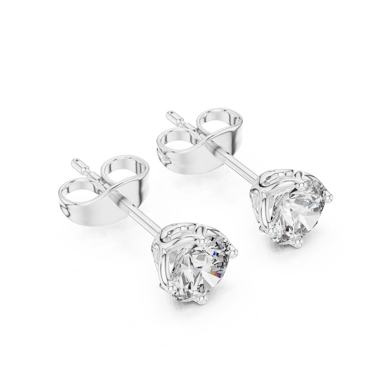 1.00 Ct. Round Diamond Solitaire Stud Earrings (9#10074E) 6