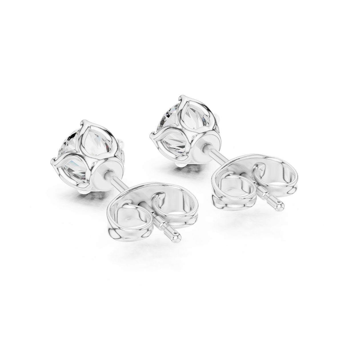 1.00 Ct. Round Diamond Solitaire Stud Earrings (9#10074E) 12
