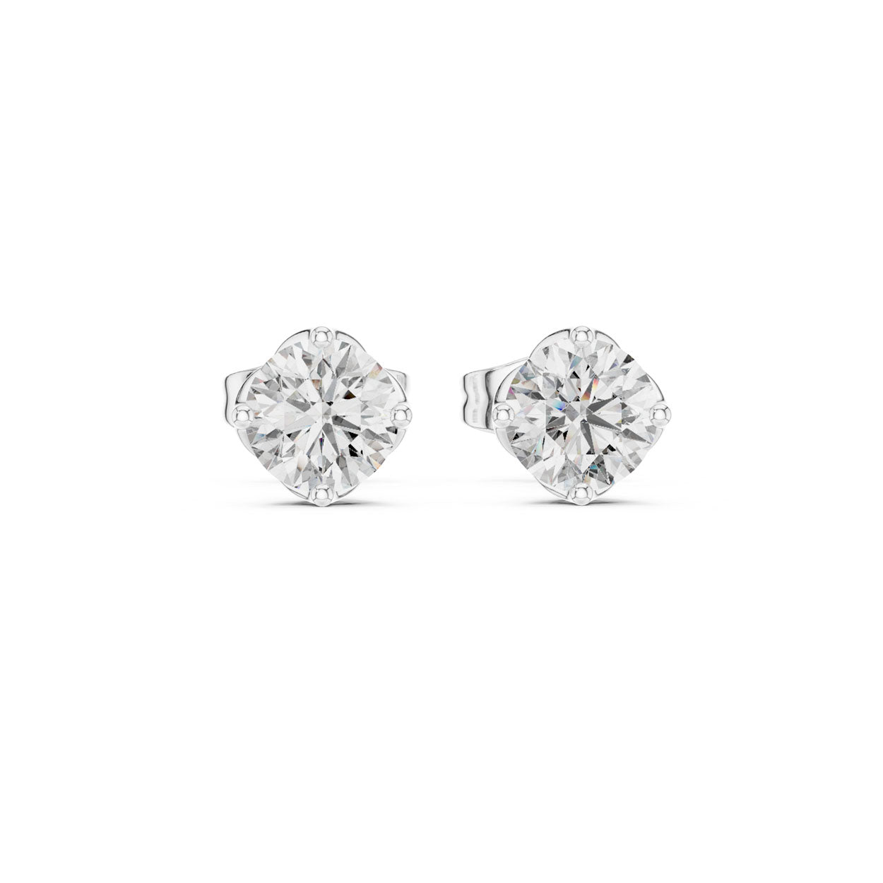 1.00 Ct. Round Diamond Solitaire Stud Earrings (9#10074E) 5
