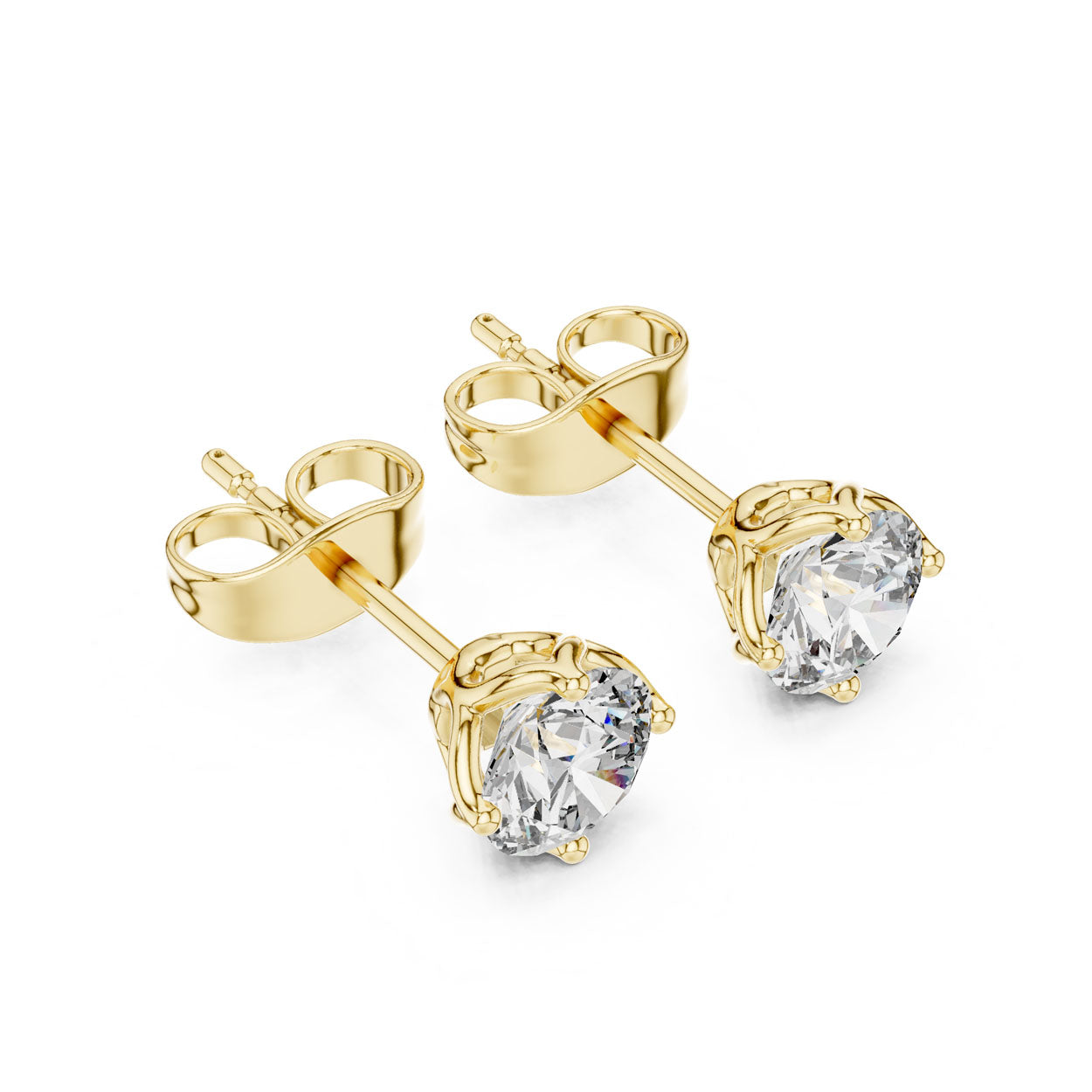 1.00 Ct. Round Diamond Solitaire Stud Earrings (9#10074E)