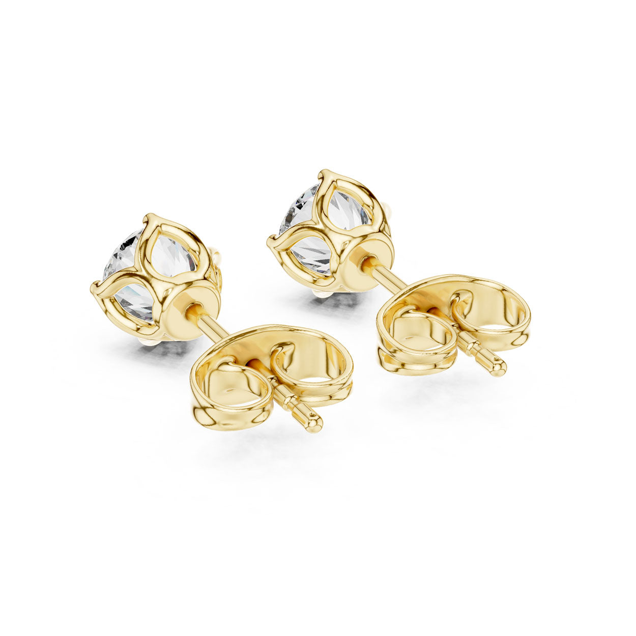 1.00 Ct. Round Diamond Solitaire Stud Earrings (9#10074E) 4