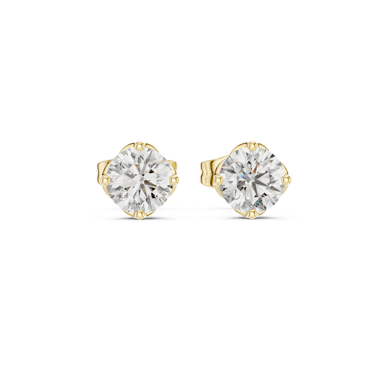 1.00 Ct. Round Diamond Solitaire Stud Earrings (9#10074E)