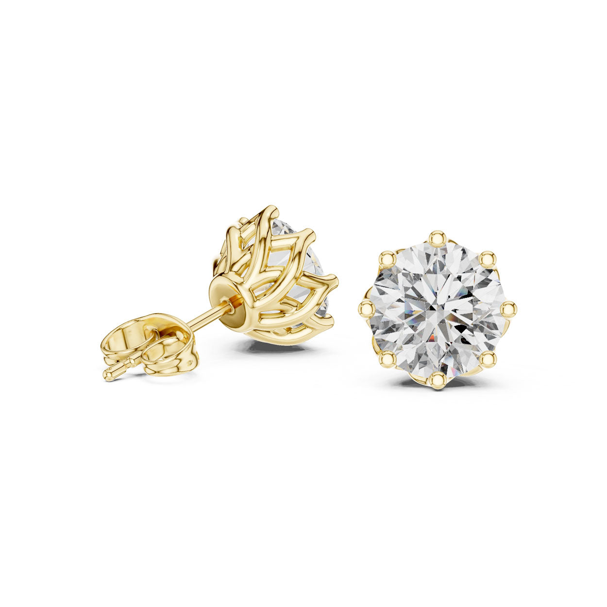 4.00 Ct. Round Diamond Eight-Prong Stud Earrings (9#10075E) 3