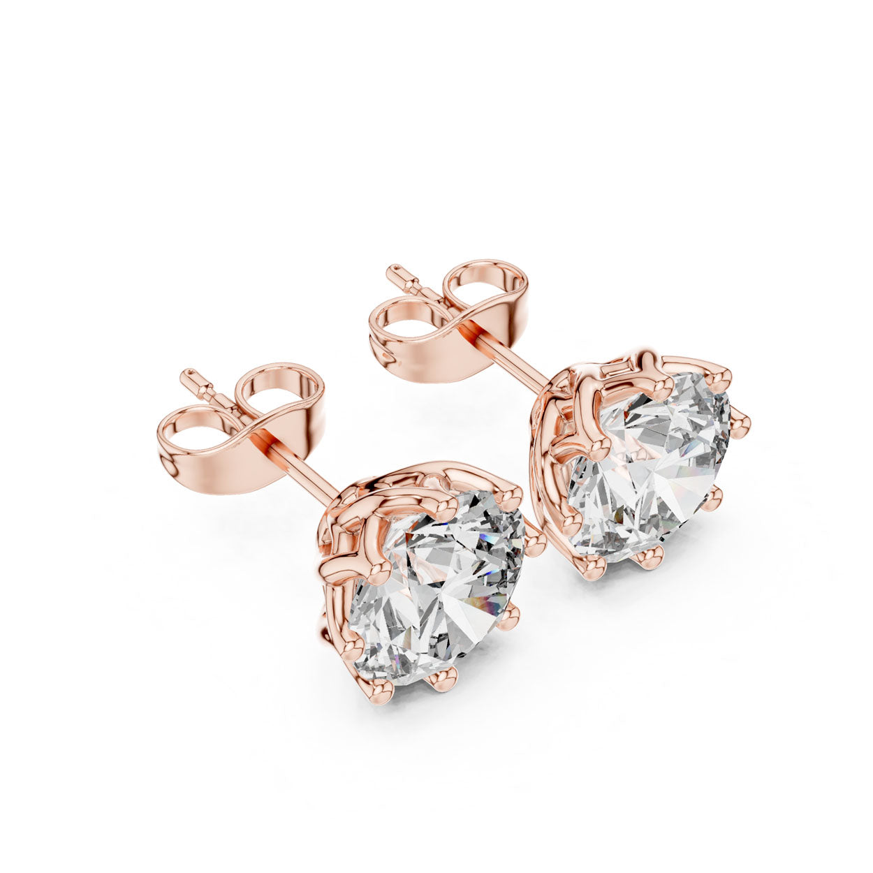 4.00 Ct. Round Diamond Eight-Prong Stud Earrings (9#10075E) 6