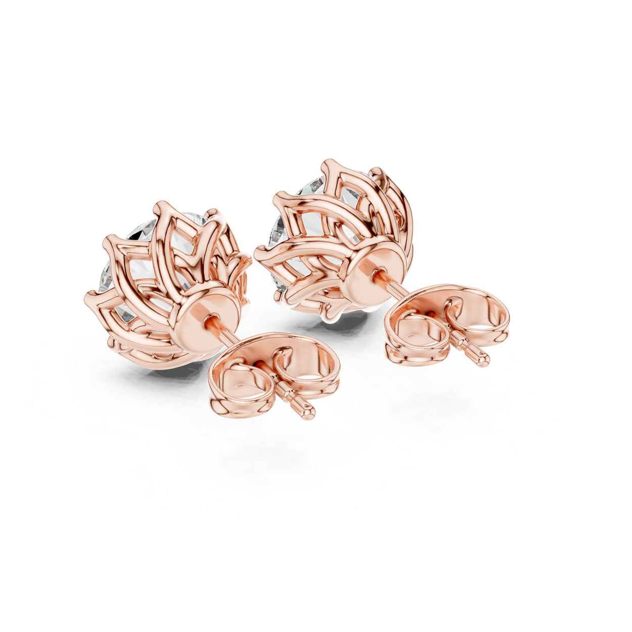 4.00 Ct. Round Diamond Eight-Prong Stud Earrings (9#10075E) 10