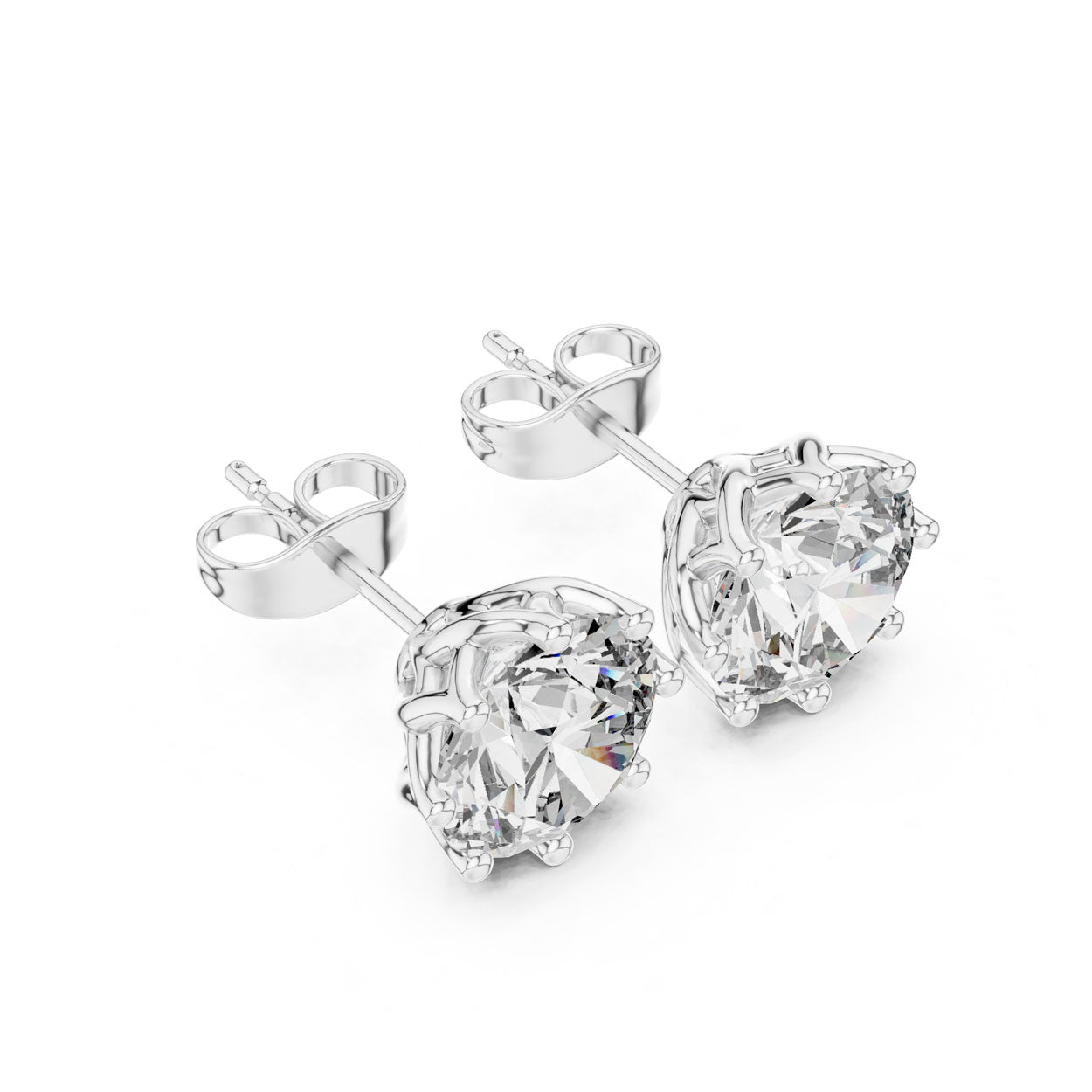 4.00 Ct. Round Diamond Eight-Prong Stud Earrings (9#10075E) 8