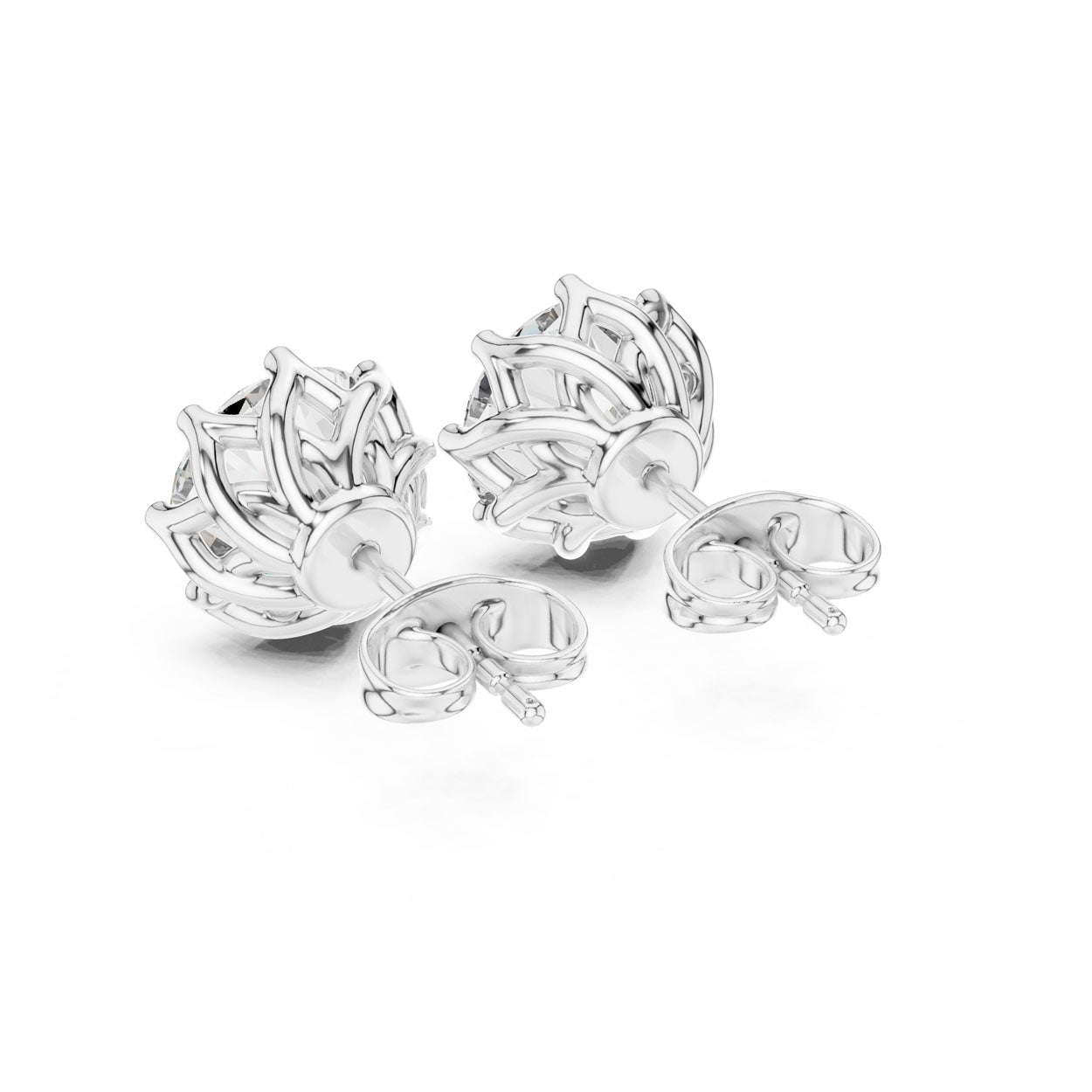 4.00 Ct. Round Diamond Eight-Prong Stud Earrings (9#10075E) 9