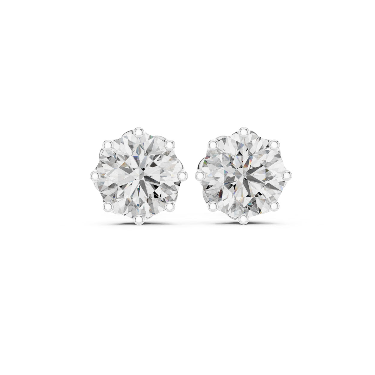4.00 Ct. Round Diamond Eight-Prong Stud Earrings (9#10075E) 7