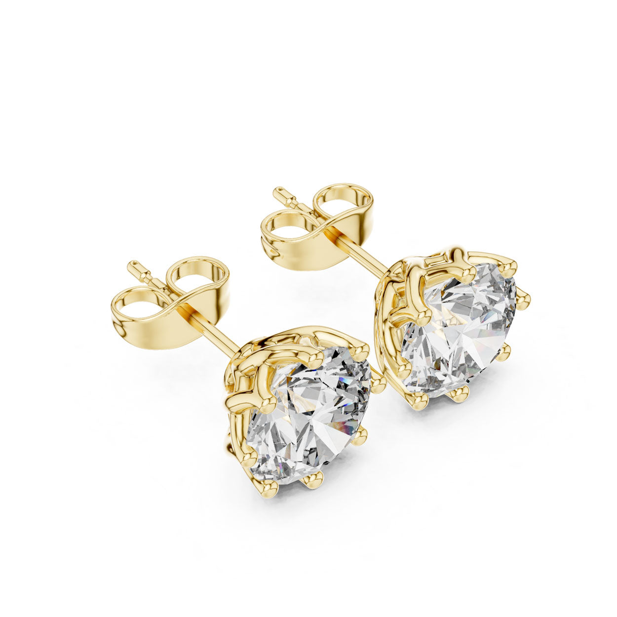 4.00 Ct. Round Diamond Eight-Prong Stud Earrings (9#10075E)