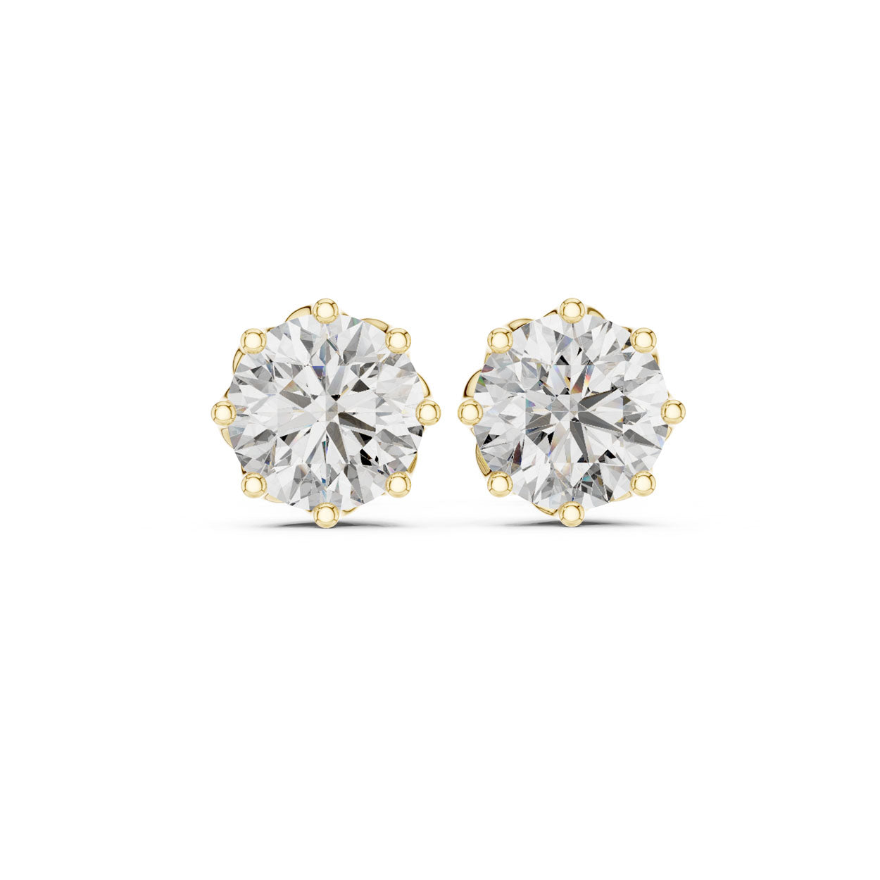4.00 Ct. Round Diamond Eight-Prong Stud Earrings (9#10075E)