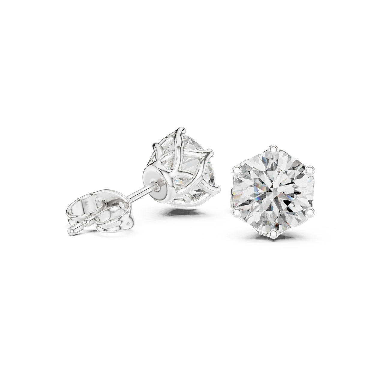 2.00 Ct. Round Diamond Stud Earrings (9#10076E) 10