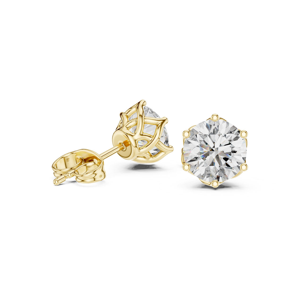 2.00 Ct. Round Diamond Stud Earrings (9#10076E) 3