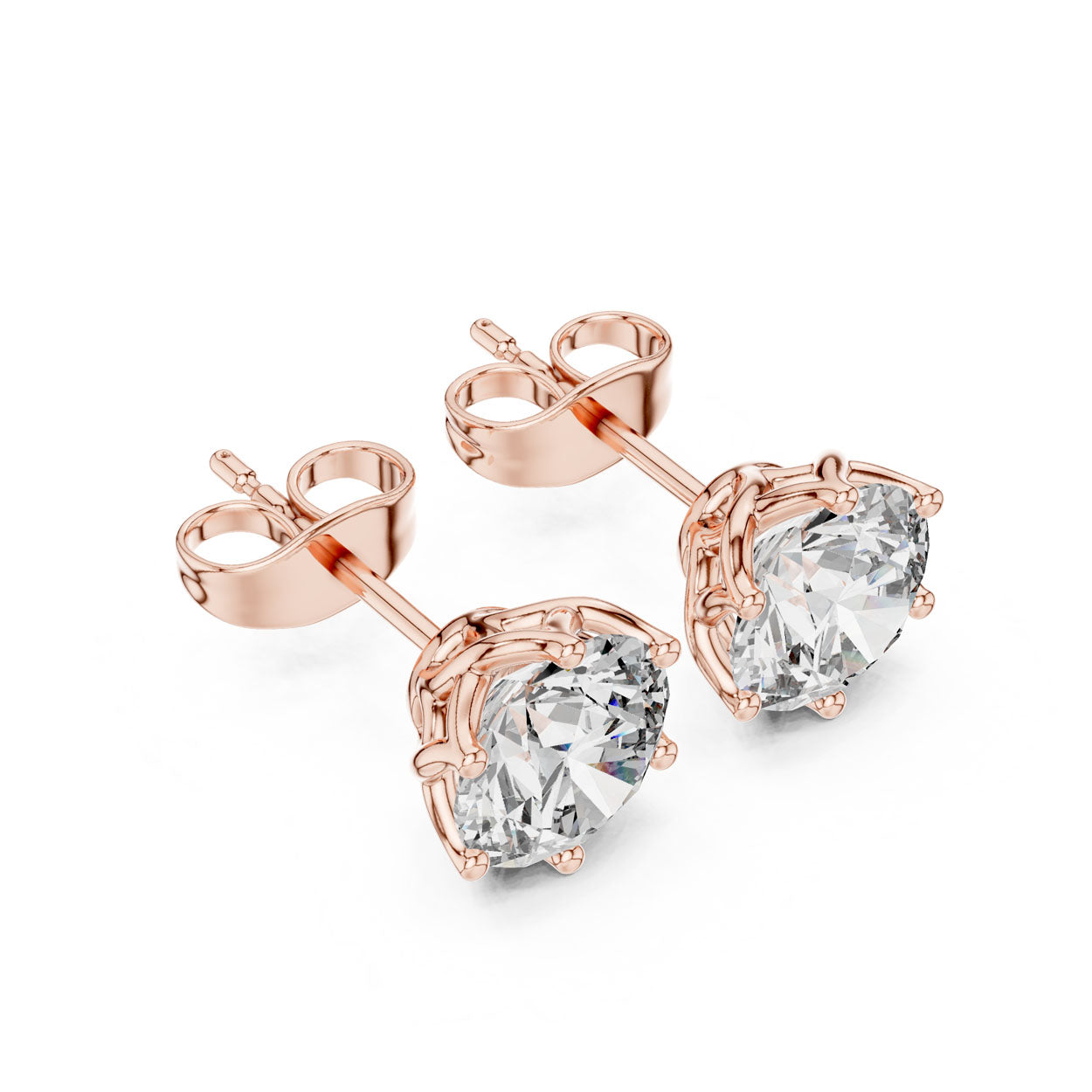 2.00 Ct. Round Diamond Stud Earrings (9#10076E) 6
