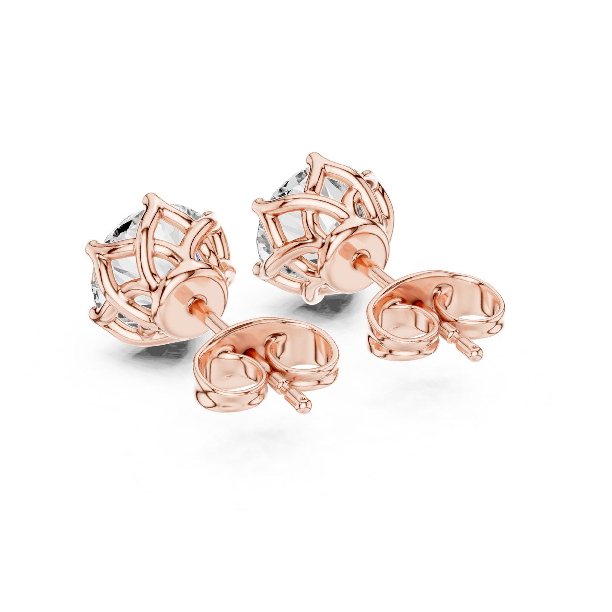 2.00 Ct. Round Diamond Stud Earrings (9#10076E) 12