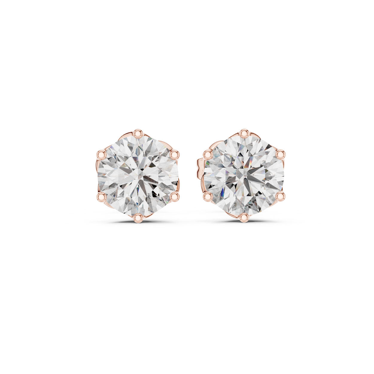 2.00 Ct. Round Diamond Stud Earrings (9#10076E)