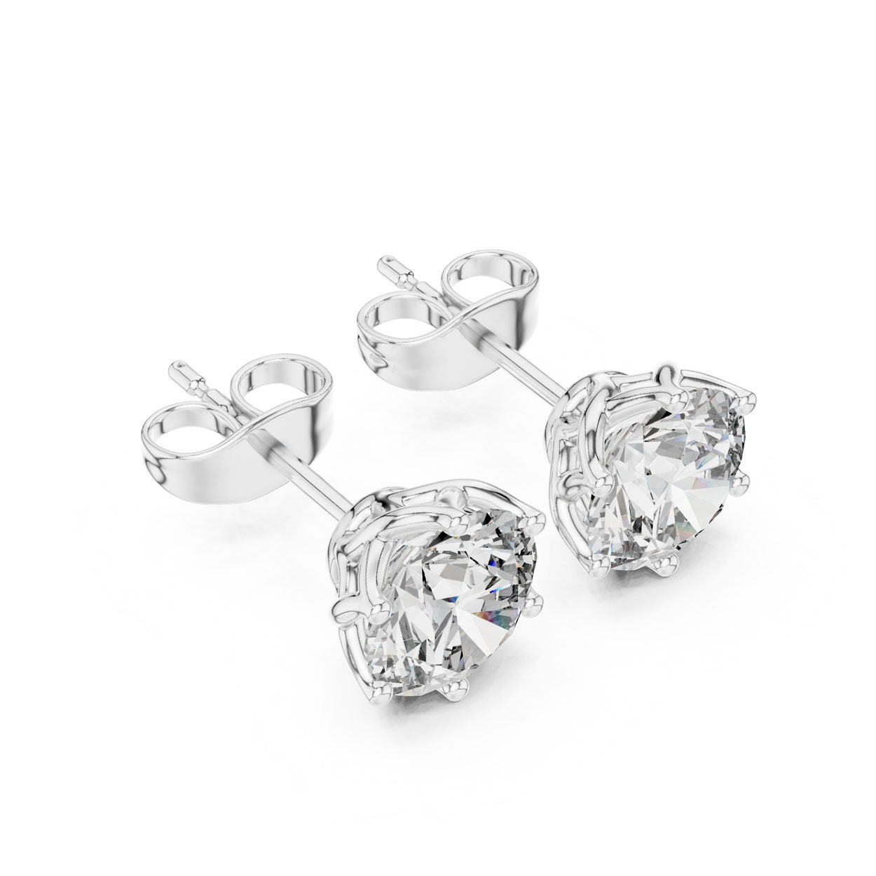 2.00 Ct. Round Diamond Stud Earrings (9#10076E) 8