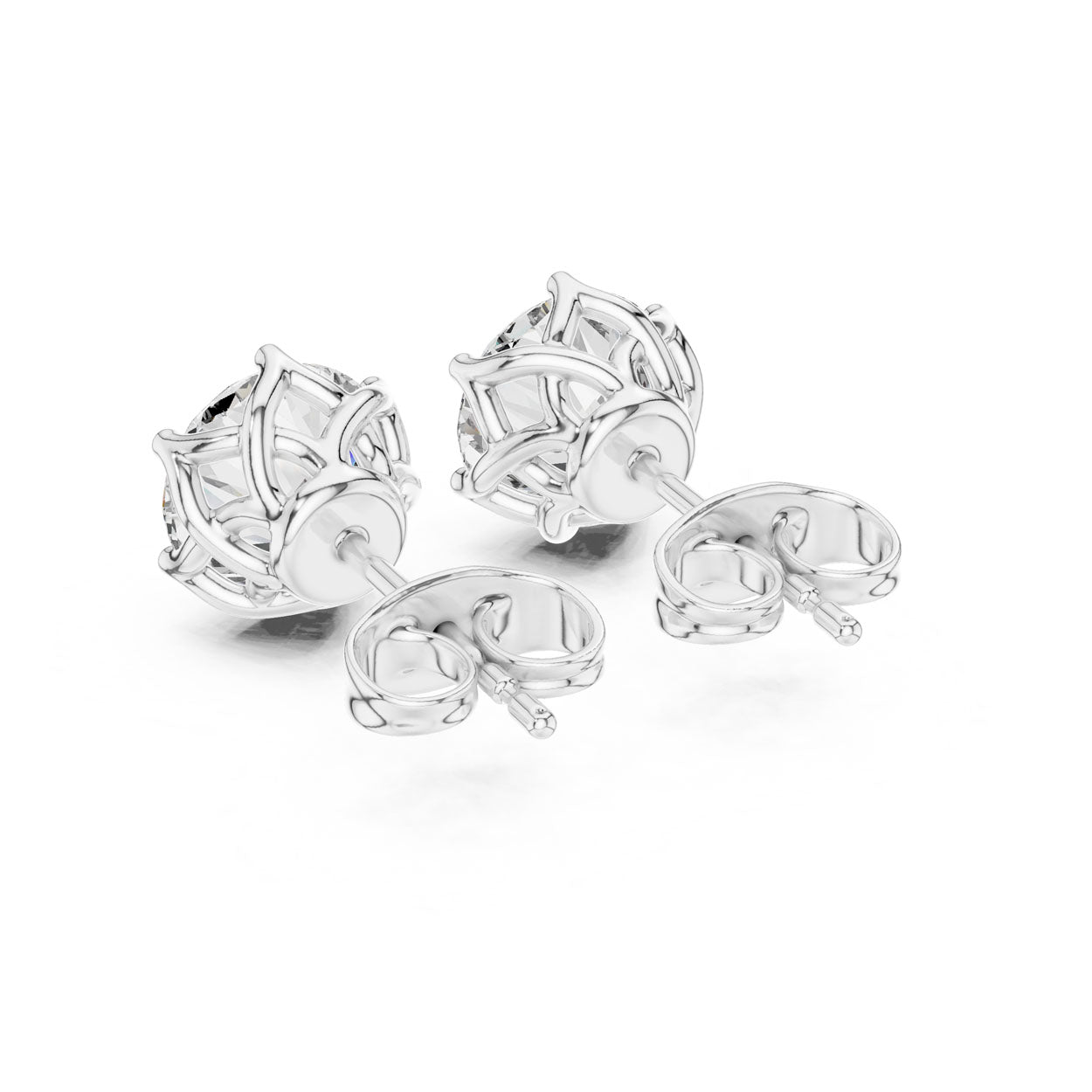 2.00 Ct. Round Diamond Stud Earrings (9#10076E) 11