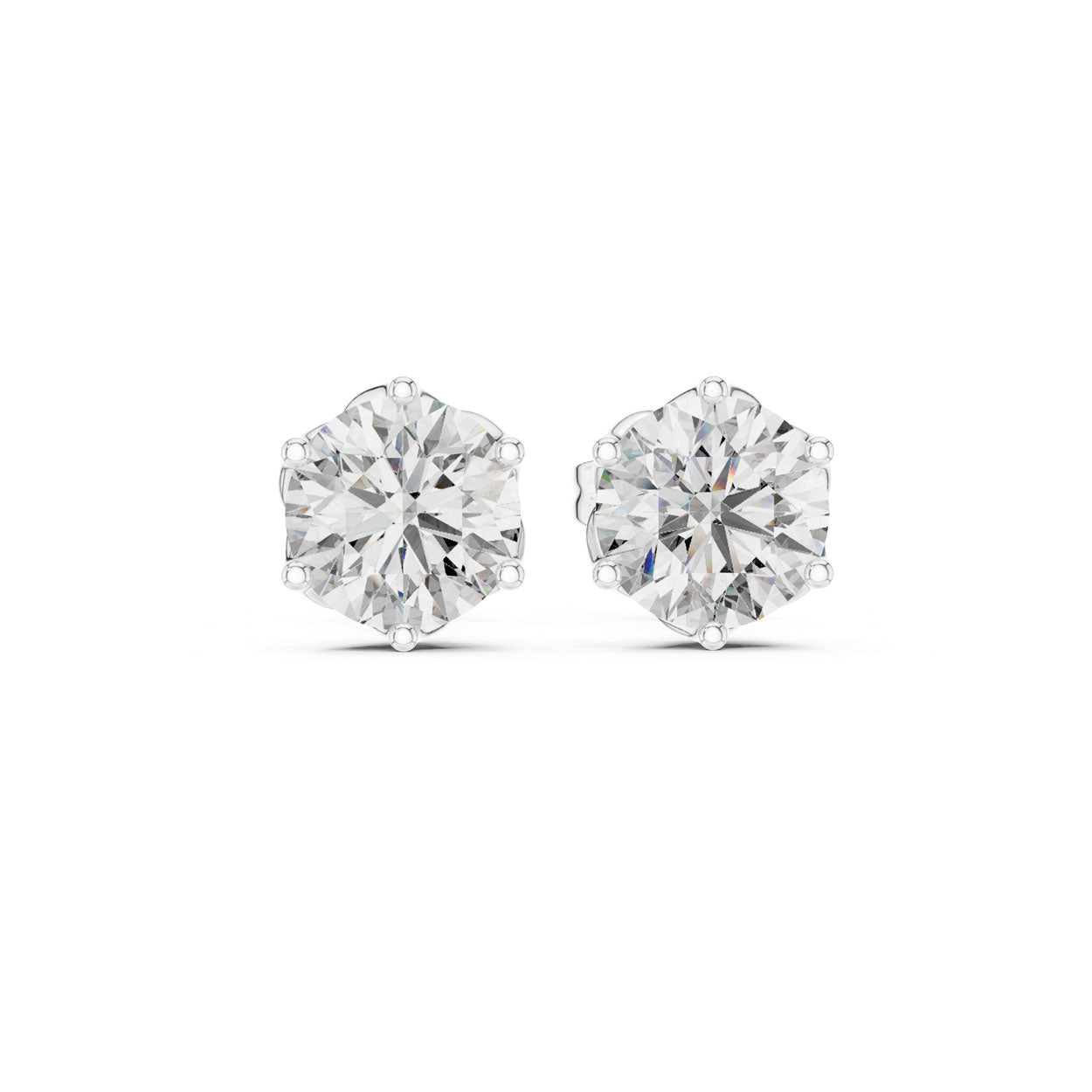 2.00 Ct. Round Diamond Stud Earrings (9#10076E) 7