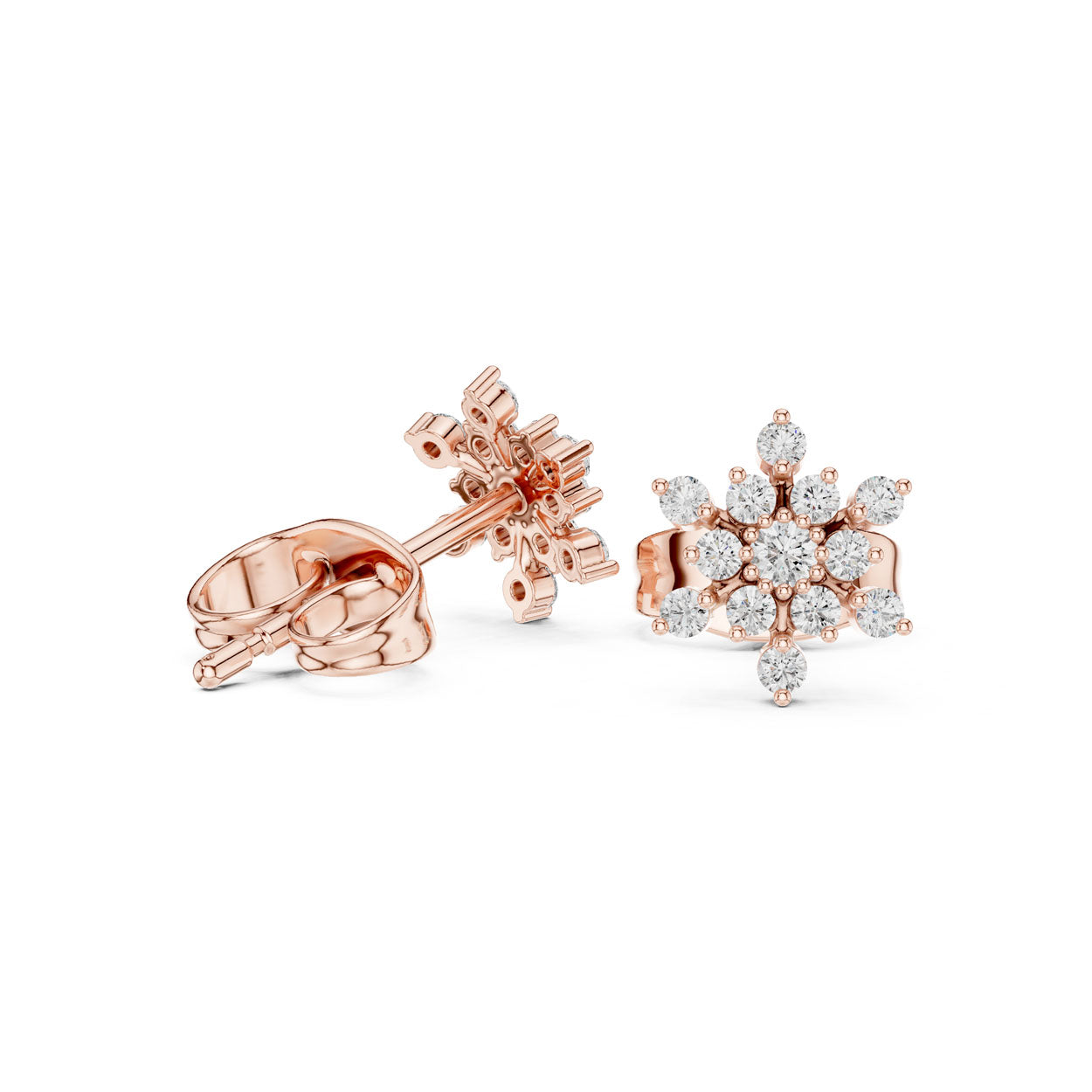 .17 Ct. Round Diamond Snowflake Earrings (9#10079E) 10
