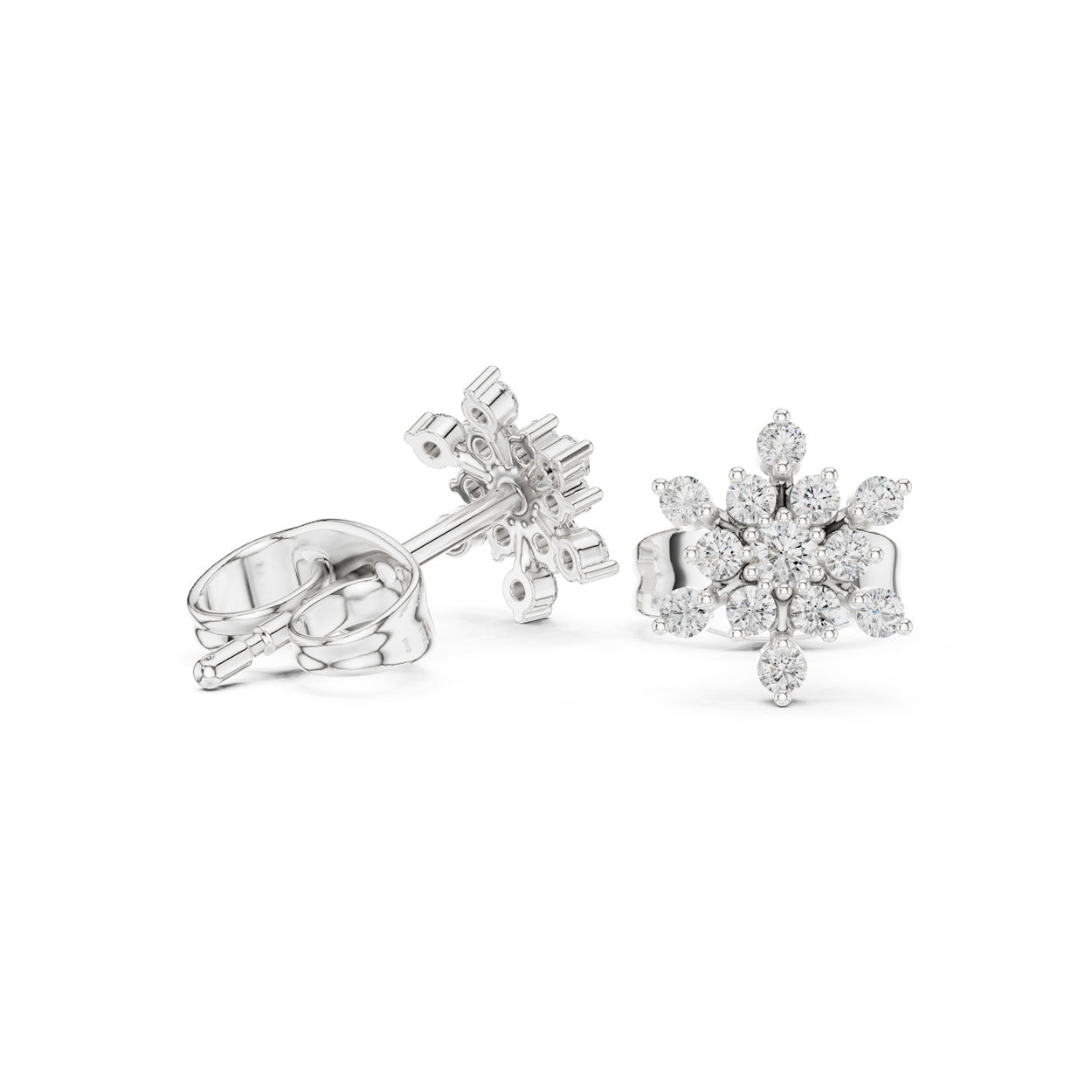 .17 Ct. Round Diamond Snowflake Earrings (9#10079E) 9