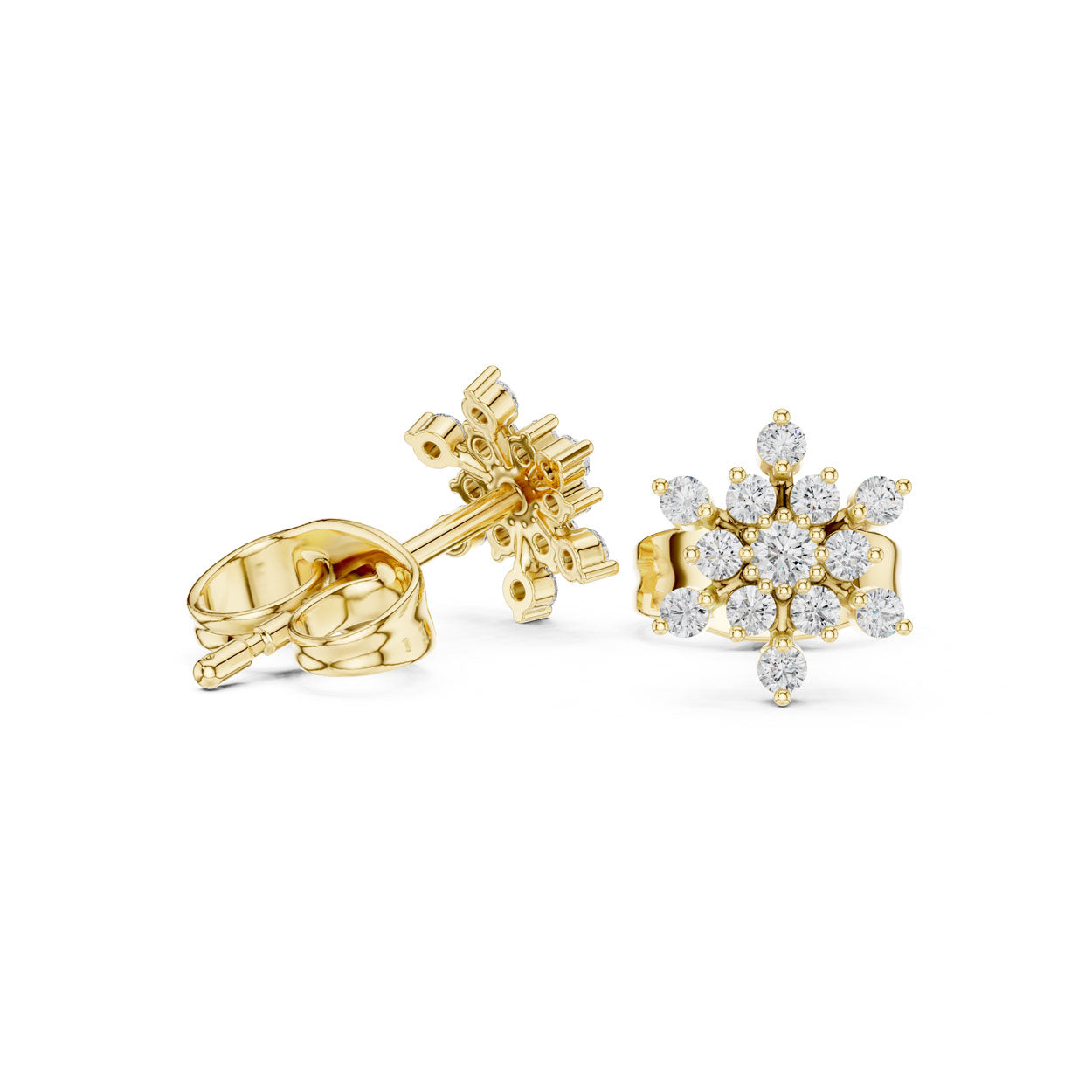 .17 Ct. Round Diamond Snowflake Earrings (9#10079E) 3