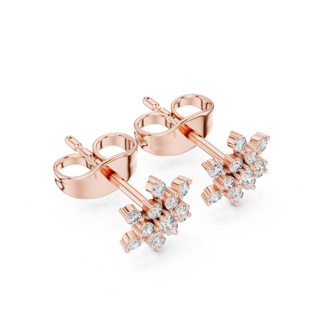 .17 Ct. Round Diamond Snowflake Earrings (9#10079E) 8