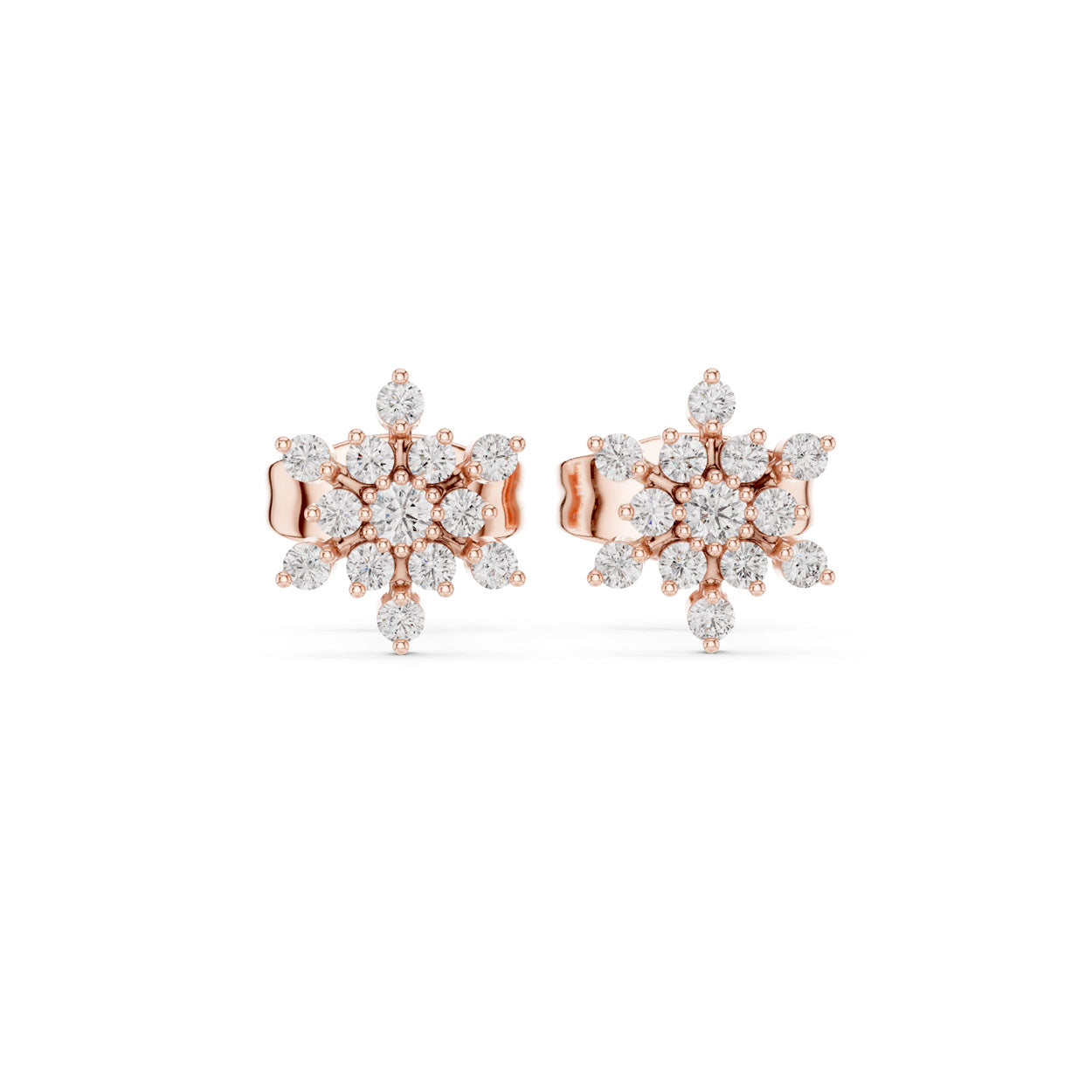 .17 Ct. Round Diamond Snowflake Earrings (9#10079E) 7